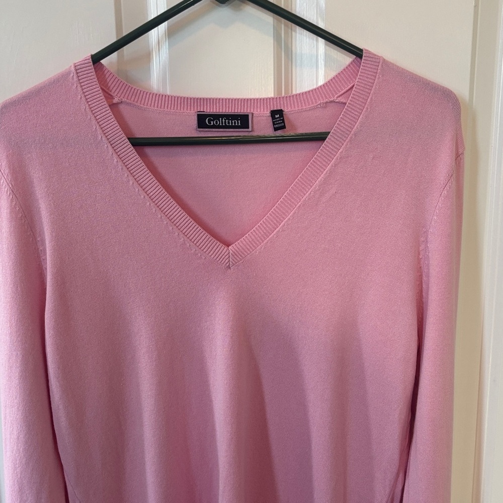 Goflini Women's Soft Pink V-Neck Sweater - Picture 3 of 6
